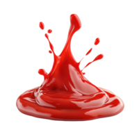 Dynamic ketchup splash creates eye catching red patterns on a clean white surface, Ketchup Splash on Transparent background png