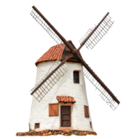 Isolated windmill standing on a Transparent background showcasing traditional architecture and design, Windmill isolated on background png