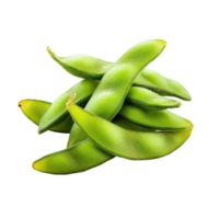 Fresh and vibrant edamame beans displayed on a clean Transparent background ready for serving or cooking, Edamame beans isolated on background png