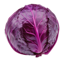 Red cabbage isolated on a Transparent background showcasing its vibrant color and unique texture, Red cabbage isolated on background png