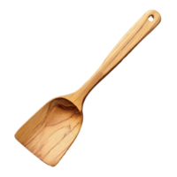 Wooden spatula with a smooth finish suitable for cooking and serving on a Transparent background, Wooden spatula isolated on background png