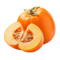 Fresh ripe persimmons sliced and displayed on a clean white background ready for culinary use, fresh ripe slice persimmons isolated on white background png