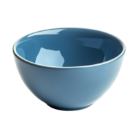 Empty blue bowl displayed on white background showcasing its smooth finish and elegant shape, empty bowl isolated on white background png