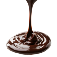Flowing chocolate creates smooth, rich texture on white background for culinary inspiration, Flowing chocolate isolated on white background png