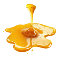 Sweet honey spill creates a glossy drip on a clean Transparent background in a natural setting, Sweet honey spill drip isolated on background png