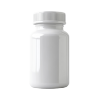 White pill bottle on isolated background with clean and simple design suitable for various purposes, pill and bottle isolated on Transparent background png