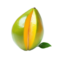 Mango yawning lime boo showcases vibrant colors and unique shape in fresh composition, Mango yawning lime boo or Carissa carandas Linn,Karanda, Carunda with leaf on Transparent background png