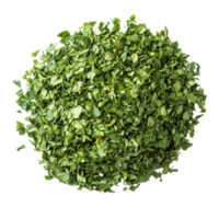 Dried parsley leaves arranged on a Transparent background for culinary uses in various dishes and recipes, Dried parsley isolated on background png
