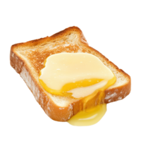 Deliciously toasted bread with melting butter on a pristine Transparent background, Toast with Melting Butter, background png