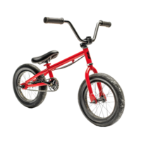 Red BMX bicycle for kids displayed against a Transparent background, perfect for outdoor adventure and fun cycling activities, Red BMX Bicycle for child, background png