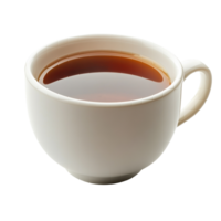 Rich cup of tea sits isolated on a Transparent background, showcasing its warm hue and inviting aroma, cup of teaisolated on background png