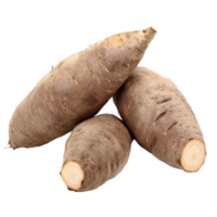 Yams on Transparent background showcasing their natural shape and texture for culinary use and nutrition, yams isolated on background png