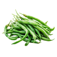Fresh raw green beans on Transparent background ready for preparation in culinary dishes, Pile raw green beans isolated on background png