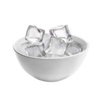 Ice cubes in a white bowl on a clean white background for kitchen use and presentation, Ice cube in white bowl isolated on white background png
