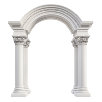 Classic column arch design with intricate details and isolated background showcasing architectural elegance, Classic column arch isolated on white background png