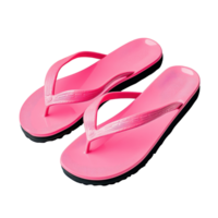 Bright pink flip flops on a clean Transparent background perfect for summer outings and beach activities, Pink flip flops isolated on background png