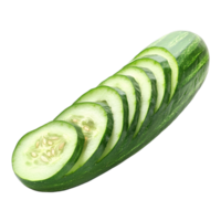 recentemente fatiado pepino exibindo brilhante verde cor e suave textura isolado em uma limpar \ limpo fundo, fresco fatia pepino isolado em branco fundo png