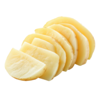 Raw potato slices isolated on a Transparent background for culinary use and food preparation, Raw Potato Sliced isolated on background png