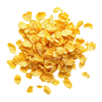 Corn flakes scattered on a clean Transparent background for a simple and appealing presentation, corn flakesisolated on background png