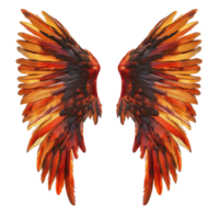 Colorful bird wings isolated on Transparent background showcasing intricate feather patterns and vibrant hues, wings birds isolated on background png