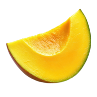 Fresh mango slice isolated on a clean Transparent background for culinary and visual appeal, mango slice isolated on background png