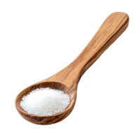 Sugar in a wooden spoon on a Transparent background perfect for culinary and baking themes, sugar in wood spoon isolated on background png