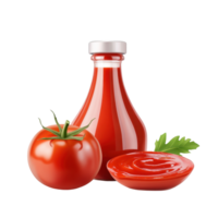 Delicious ketchup made from fresh tomatoes with sauce on Transparent background, Ketchup sauce isolated on background png