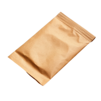 Brown paper packet isolated on Transparent background for packaging and storage solutions, paper packet on isolated on background png