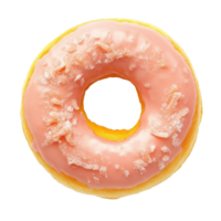 piatto ciambella pesca con rosa glassatura e zucchero cristalli su un' pulito bianca sfondo, piatto ciambella pescheisolate su bianca sfondo png