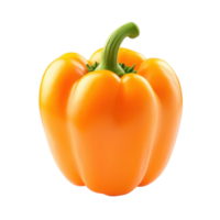 Vibrant orange pepper resting on a clean Transparent background showcasing its fresh appearance and texture, orange pepper on background png