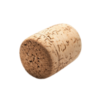 Wine cork on a clean Transparent background showcasing natural texture and details from winemaking process, Wine cork isolated on background png