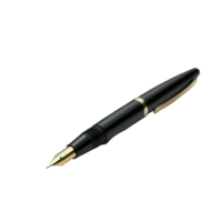Elegant pen resting on a blank notebook page ready for writing ideas and notes, Pen on a Notebook, Transparent background png