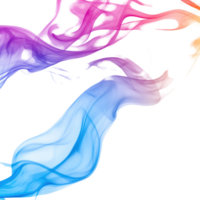 Close up of colorful wave smoke on a Transparent background creating artistic patterns, close up a wave colored smoke, background png