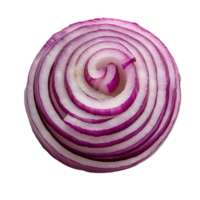 Sliced red onion displaying intricate layers on a clean Transparent background, slice onion isolated on background png