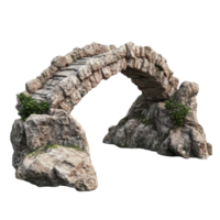 Rock bridge design isolated on Transparent background showcasing textured stone patterns and natural elements, Rock Bridge Isolated on background png