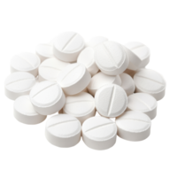 White tablets arranged on a clean Transparent background with uniform shapes and sizes, white pills tablets on background png