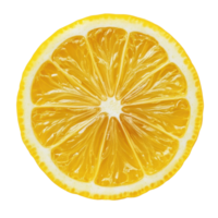 Slice of fresh lemon fruit showcasing vibrant color and juicy texture on Transparent background, Slice of lemon fruit isolated on background png