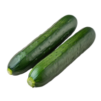 Fresh cucumbers on a clean Transparent background highlighting their crisp texture and vibrant color, Two cucumbers on background png