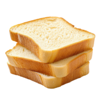 délicieux tranches de pain empilés pour une satisfaisant petit déjeuner expérience sur blanc arrière-plan, pain pour petit déjeuner isolé sur blanc Contexte avec blanc Contexte png