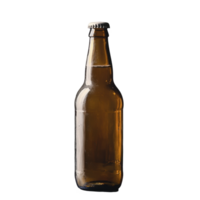 Captivating empty glass beer bottle on a rustic table with dramatic lighting, The empty glass beer bottle png