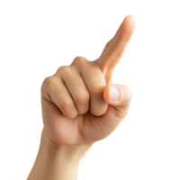 Hand pressing an imaginary button with two fingers against a neutral background, Hand Showing Two Fingers , Pointing , Pressing an Imaginary Button png