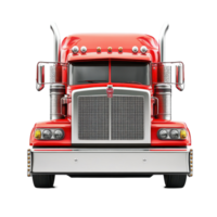 Vibrant red truck parked against a Transparent background showcasing classic transportation design, Red Truck Vibrant Transportation Vehicle on a background png