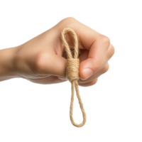 Reminder tied with string held in a hand to prevent forgetfulness and enhance memory skills, Isolated string tied bow finger forgetful reminder png