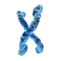 Visual representation of a chromosome featuring blue structure lines on a white background, Chromosome with blue structure lines white background png