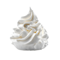 Whipped cream swirl on a clean Transparent background perfect for desserts and toppings, whipped cream isolated on background png