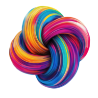 Colorful abstract knot design on a Transparent background showcasing vibrant hues and flowing lines, colorful abstract design a knot, background png