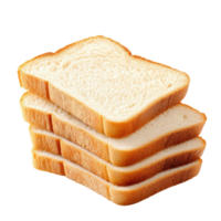 Sliced bread stacked neatly against a Transparent background showcasing its soft texture and perfect shape, sliced bread isolated on background png