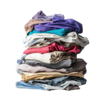 Stack of dirty clothes isolated on Transparent background waiting for laundry processing, Pile of dirty clothes isolated on background png