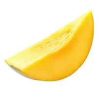 Juicy mango slice isolated on bright Transparent background for fresh fruit display or culinary use, mango slice isolated on background png