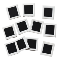 Blank Polaroids arranged on a white background for creative display and design purposes, Blank Polaroids png